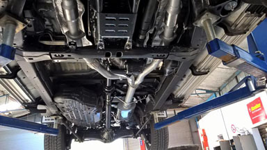 Picture of an installed exhaust system